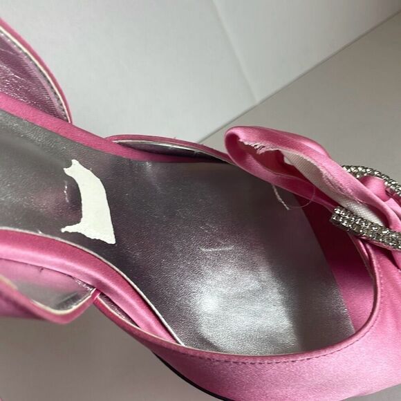 Jinny Kim Pink Satin D'Orsay Pumps 39.5 - Picture 9 of 16